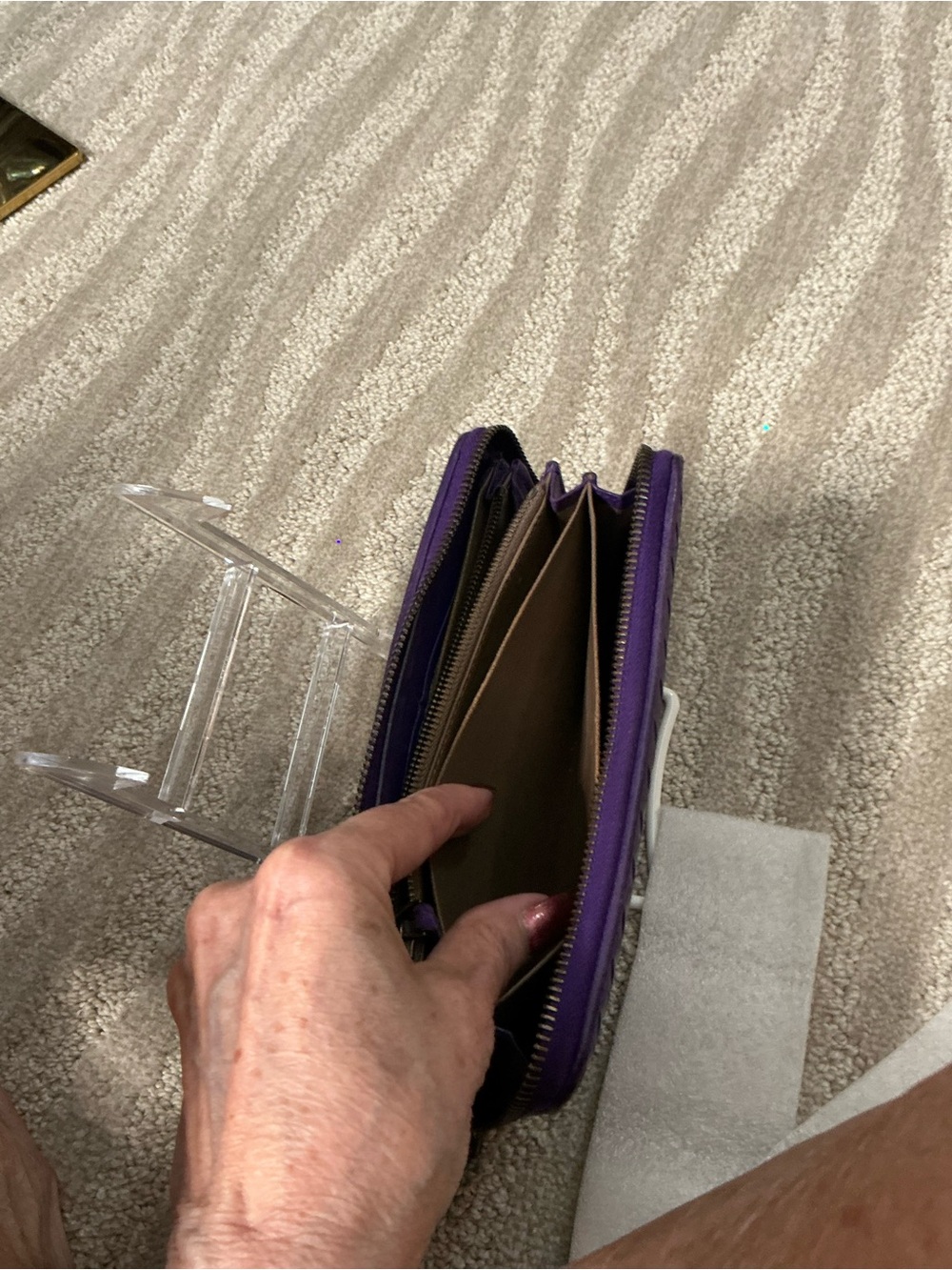 Bottega Veneta Intrecciato Purple Woven Leather Continental Zip Around Wallet - Picture 7 of 15